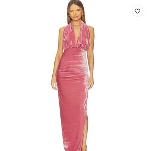 Chic Velvet Maxi Dress in Pink Et Ochs